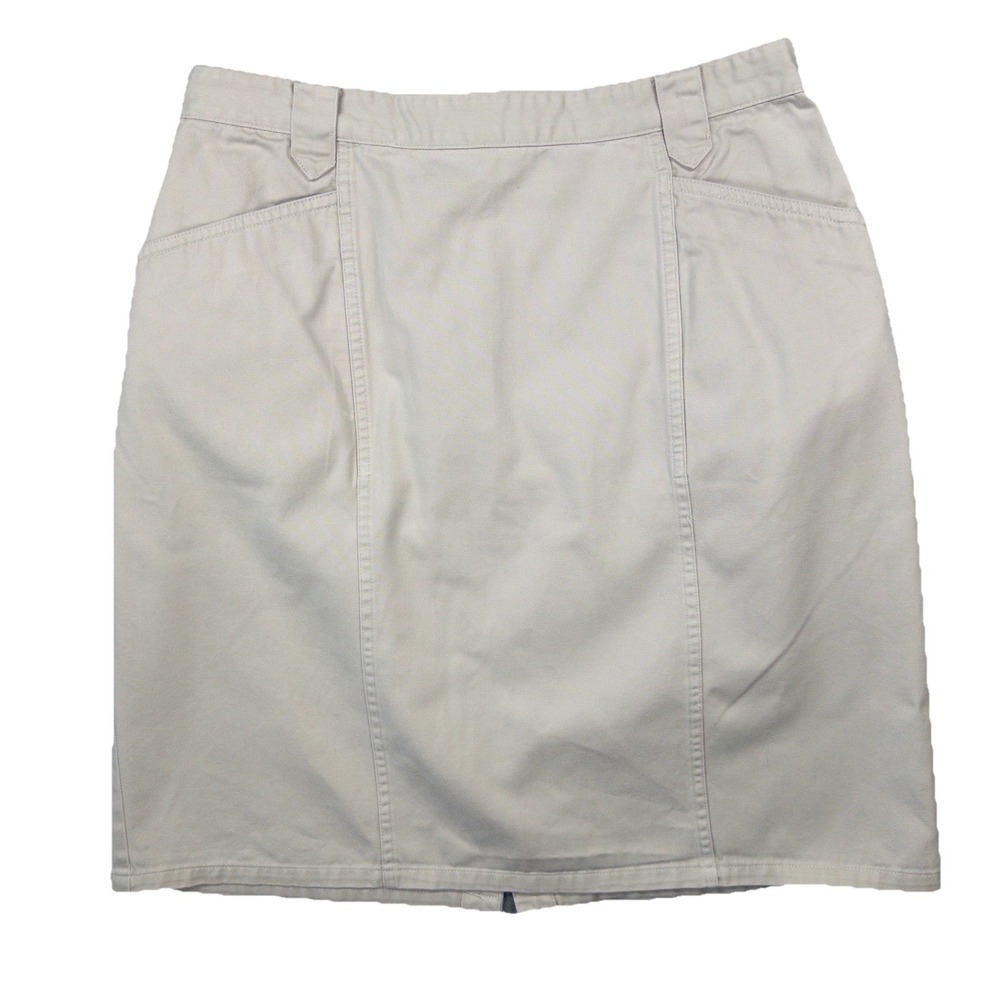 Christopher & Banks Skirt Women 10 Beige Cotton‎ Chino Twill Knee Length Casual